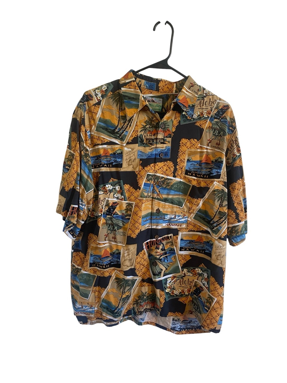 Vintage Reyn Spooner Men's Hawaiian Aloha Postcard Hula Girls Shirt